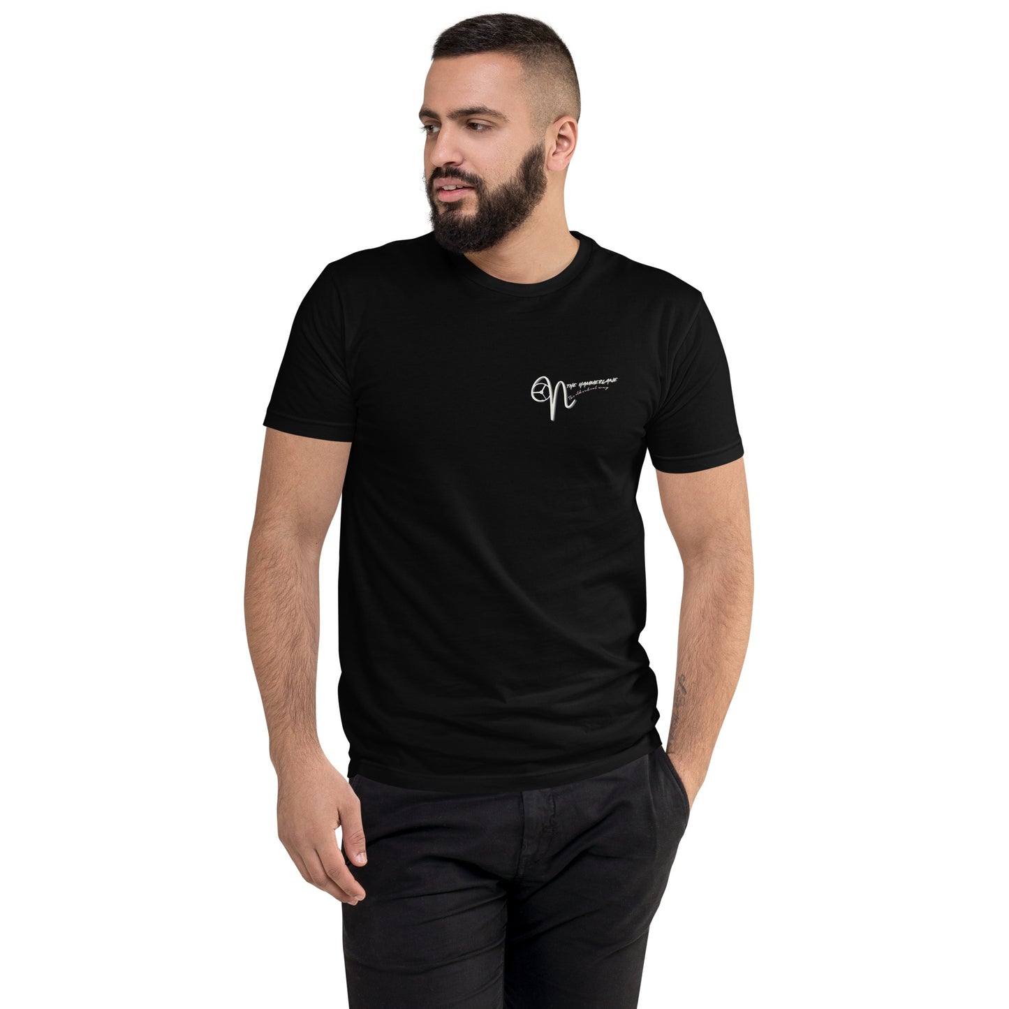 fitted men's  T-shirt on the hammerlane