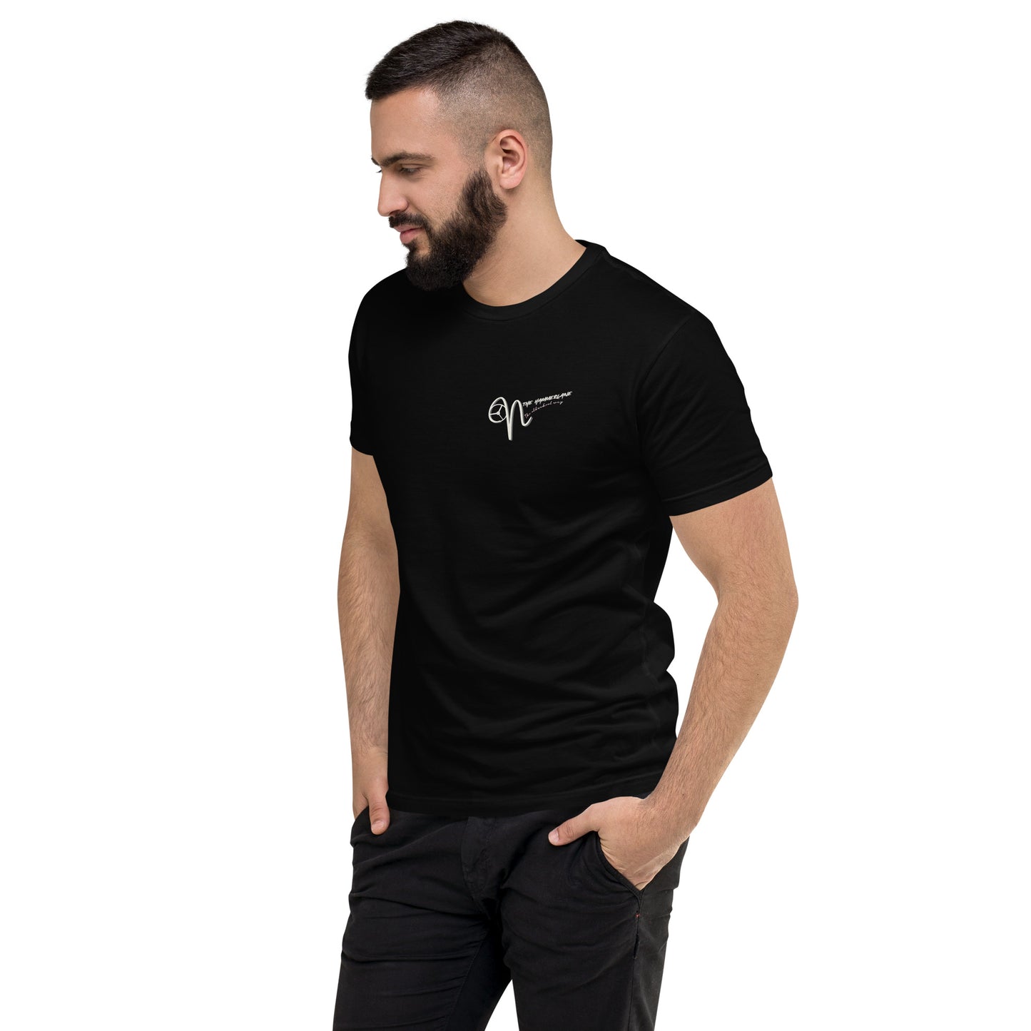 fitted men's  T-shirt on the hammerlane