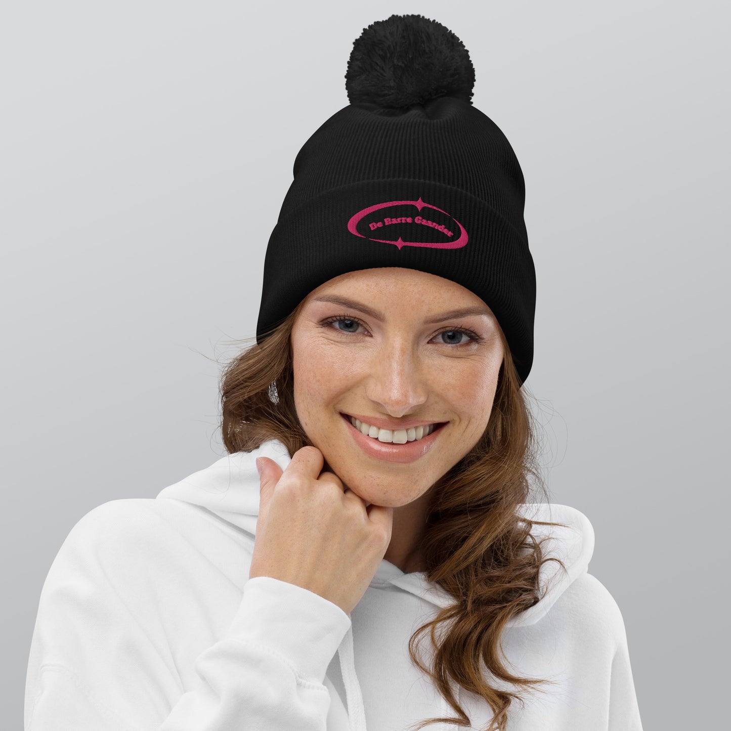 Barre Pink Beanie muts met pompon