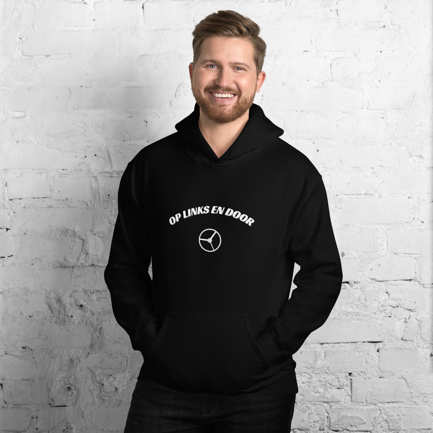 Unisex barre hoodie met links en door