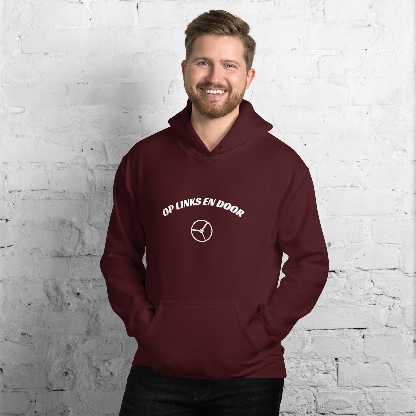 Unisex barre hoodie met links en door