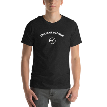 Op links en door Uniseks T-shirt print voor en achteren