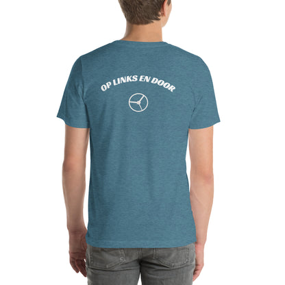 Op links en door Uniseks T-shirt print voor en achteren