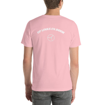 Op links en door Uniseks T-shirt print voor en achteren