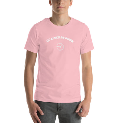 Op links en door Uniseks T-shirt print voor en achteren