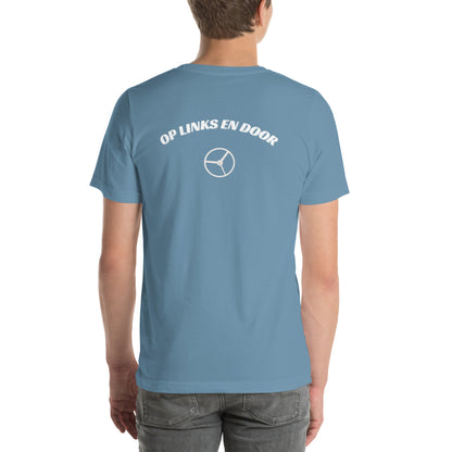 Op links en door Uniseks T-shirt print voor en achteren